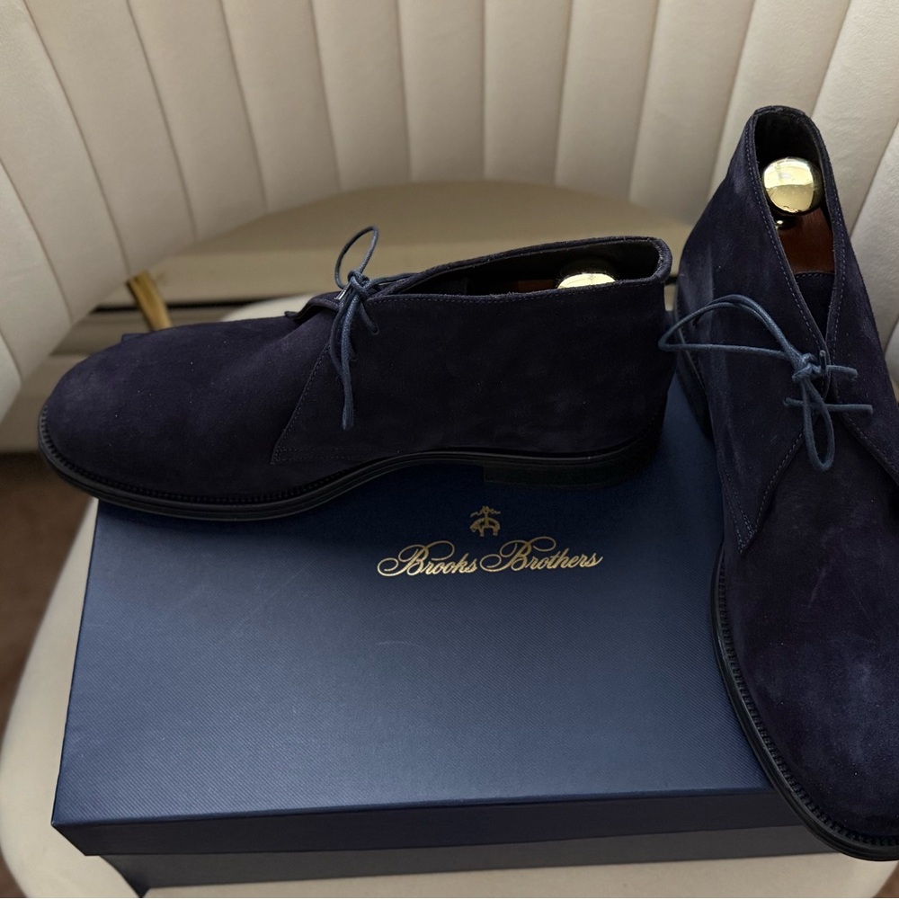 Brooks Brothers Men's Dark Blue Chukka Boots